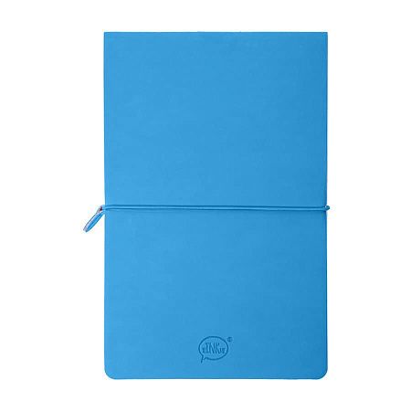 Бизнес-блокнот "Combi", 130*210 мм, бело-синий, кремовый форзац, гибкая обложка, в клетку/нелин