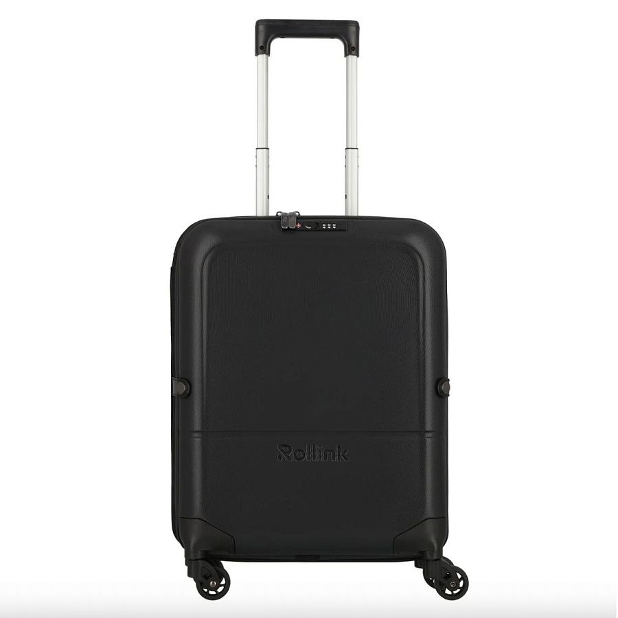 Чемодан складной Rollink FLEX LIGHT 55x40x20 см, 4 колеса, черный