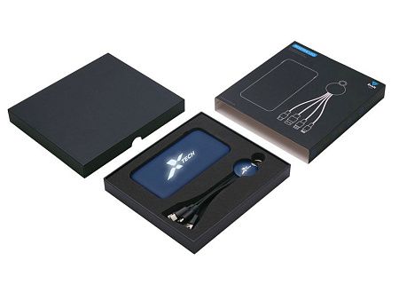 Набор из внешнего аккумулятора и универсального кабеля с подсветкой лого «Reserve LED», 10000mAh