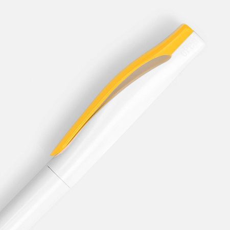 Ручка шариковая Pin, белая с желтым