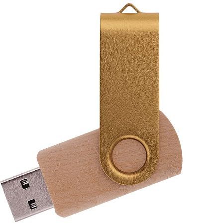 Флешка TWIST WOOD COLOR Светлое дерево с золотистым 4014.31.17.64ГБ