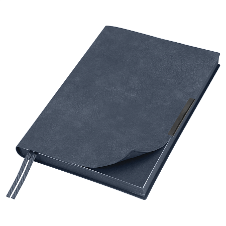 Ежедневник Flexy Foggia Shamois B5, темно-синий, недатированный, в гибкой обложке, в подарочной коробке