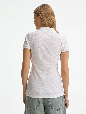 Рубашка поло женская Brandy Women, белая с темно-синим, размер XXL