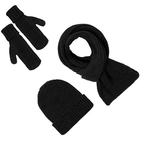 Набор Nordkyn Full Set с шарфом, черный, размер S/M