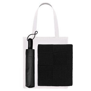 Подарочный набор Леванте (Levante), черный (зонт, плед, шоппер)