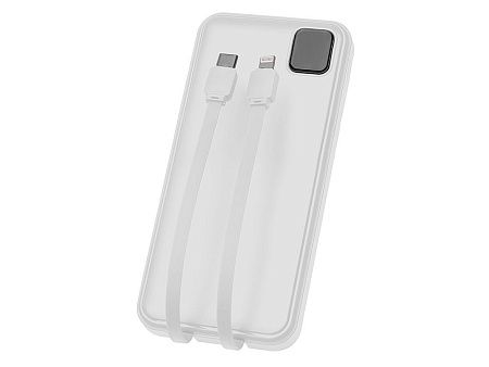 Внешний аккумулятор со встроенными кабелями «Фрэйм», 10000мач