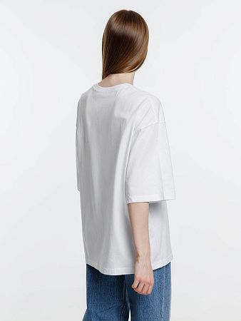 Футболка оверсайз унисекс Base Space, белая, размер XL/2XL