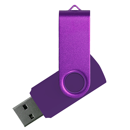 Флеш накопитель USB 2.0 Twister Assembly 16GB, пластик Софт Тач/металл, фиолетовый/фиолетовый