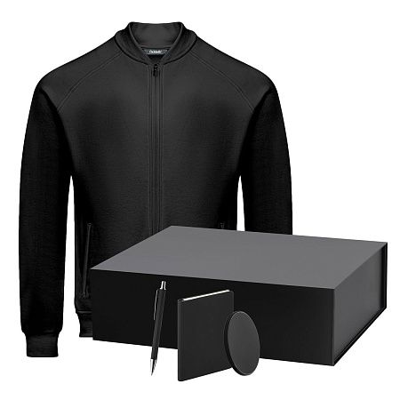 Набор с одеждой Торрес (Torres) (толстовка, зарядное устройство, блокнот, ручка), черный, M