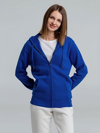 Толстовка на молнии с капюшоном унисекс King, ярко-синяя, размер XS
