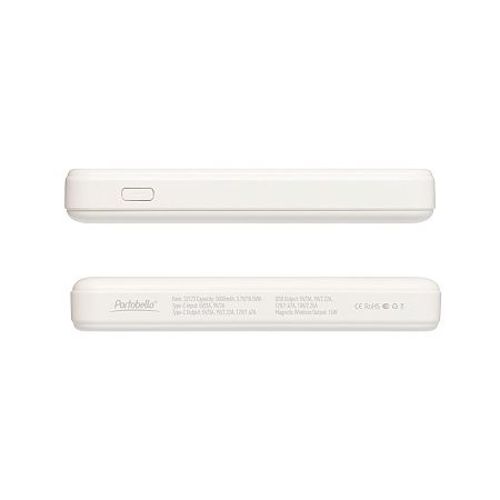 Внешний аккумулятор Ларго PD (Largo PD) 5000mAh с функцией беспроводной зарядки 15W, белый