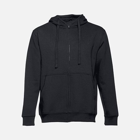 Толстовка мужская на молнии с капюшоном Amsterdam, черная, размер XXL
