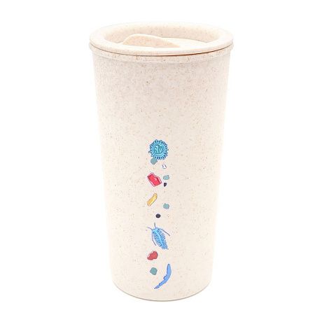 Термостакан с двойной стенкой Flathat из пшеничного волокна, бежевый