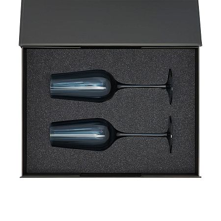 Подарочный набор 2 бокала для шампанского Тоскана (Toscana) в черной коробке