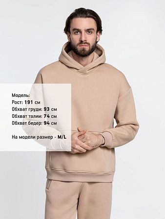 Худи Kulonga Oversize, бежевое (песочное), размер XL/2XL