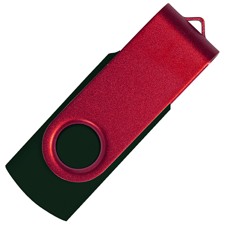 Флеш накопитель USB 2.0 Twister Сolor Mix 16GB, пластик Софт Тач/металл, черный/красный