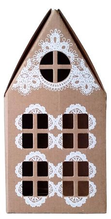 Подарочный набор «Домик в деревне»: бетонный подсвечник, свеча, мед-суфле