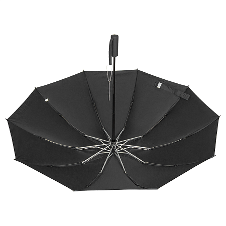 Зонт складной автоматический обратного сложения Forest Liverpool Reverse Safeclosing, диаметр 103 см, радиус 23 дюйма, 10 панелей, с плавным закрытием, без подарочной коробки, черный