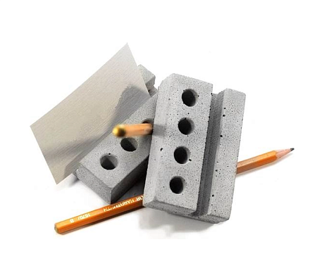 Бетонная визитница с подставкой для канцелярии