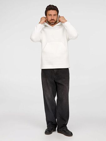 Худи унисекс оверсайз Easy Street, молочно-белое, размер XS/S