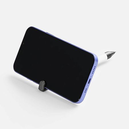 Ручка шариковая Standic с подставкой для телефона, белая