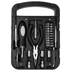 Набор инструментов Tools Unitrade, 22 инструмента,  черный, в пластиковом футляре