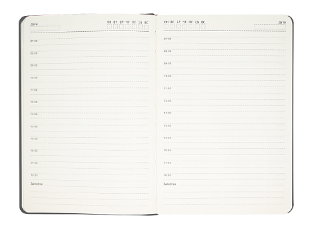 Ежедневник Flexy Nuba B6, темно-серый, недатированный, в гибкой обложке