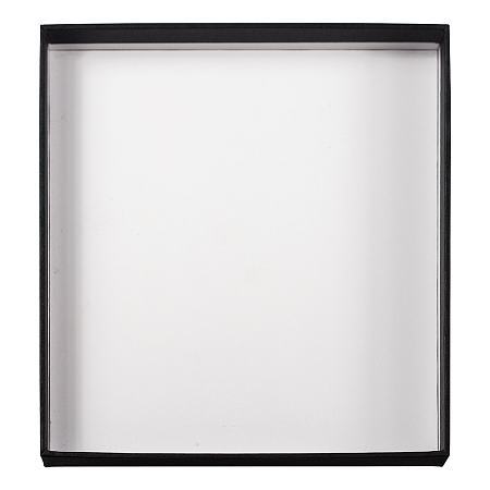 Коробка подарочная, размер 16*14*2 см, Solution Superior Linen, черная, бежевый ложемент с прямоугольной вырубкой