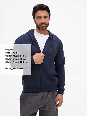 Толстовка унисекс Stone, темно-синяя, размер S