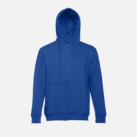 Толстовка мужская на молнии с капюшоном Amsterdam, ярко-синяя, размер XL