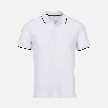 Рубашка поло унисекс Palermo, белая с темно-синим, размер XXL