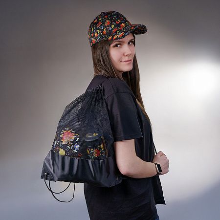 Рюкзак мешок с укреплёнными уголками Mesh, чёрный, 35*41 см, полиэстер 210D