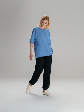 Футболка оверсайз унисекс Vozduh, синяя, размер XL/2XL