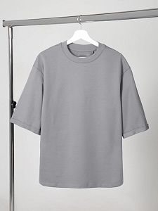 Футболка оверсайз унисекс Kosmos 2.0, светло-серая под нанесение