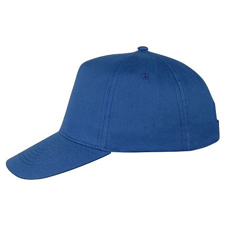 Кепка 5-панельная Lester Velcro 180, ярко-синяя