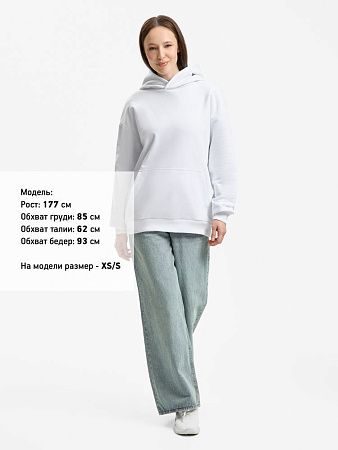 Худи унисекс оверсайз Daylero, белое, размер XS/S