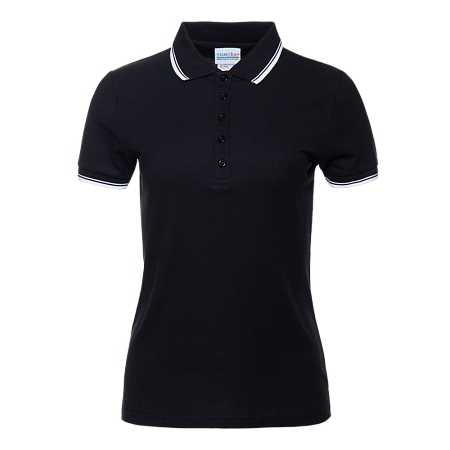 Рубашка поло женская STAN с окантовкой хлопок/полиэстер 185, 04BK, Чёрный,  (20)  (54/XXXL)