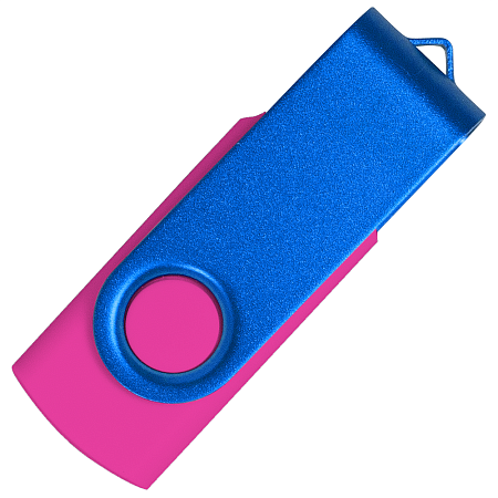 Флеш накопитель USB 2.0 Twister Сolor Mix 16GB, пластик Софт Тач/металл, розовый/синий