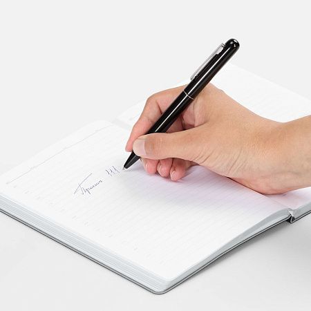 Ручка шариковая Scribo, матовая черная