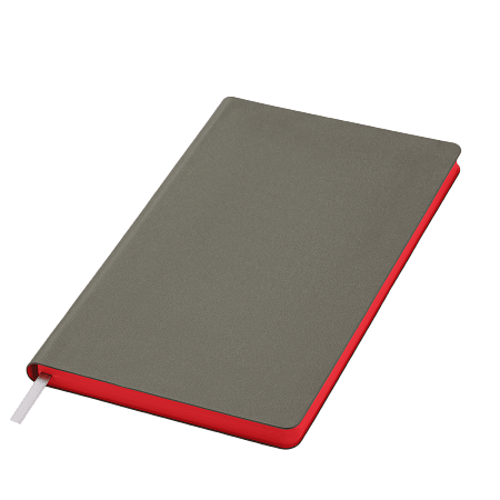 Ежедневник Латте софт-тач (Latte soft touch) недатированный, серый/красный