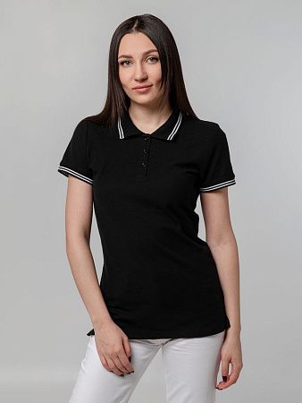 Рубашка поло женская Virma Stripes Lady, черная, размер M