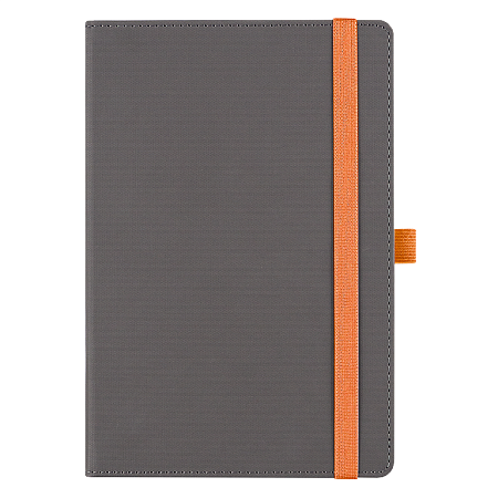 Ежедневник Alfa Note Pasu А5, серый/оранжевый,  недатированный, в твердой обложке