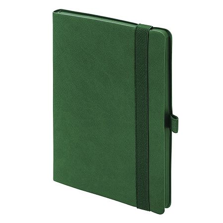 Ежедневник Flexy Line Linen А5, зеленый/зеленый, недатированный, в гибкой обложке, с резинкой и петлей для ручки