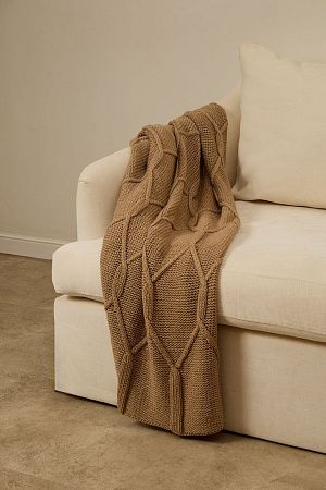 Плед Curve Verve, бежевый меланж