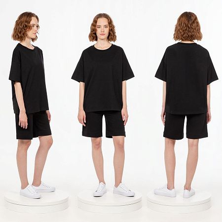 Футболка унисекс оверсайз T3, черная, размер XL/2XL