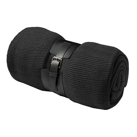 Плед  "Belt"; чёрный; 130 х 180 см; 100% акрил, с поясом