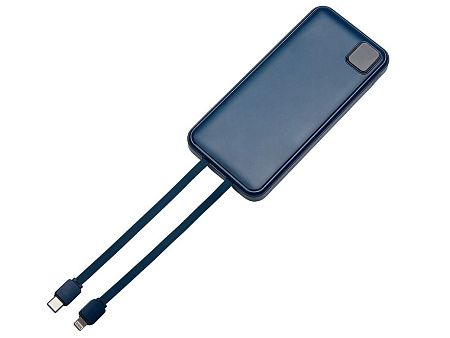 Внешний аккумулятор со встроенными кабелями «Фрэйм», 10000мач