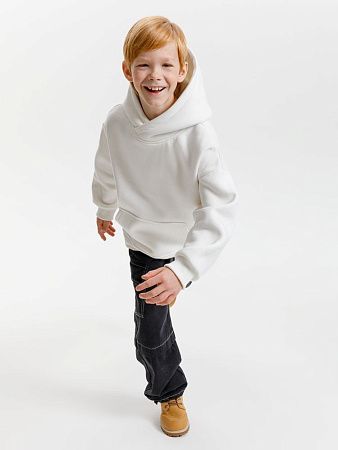 Худи детское оверсайз Junipero, молочное (белое), размер 12 лет (142-152 см)