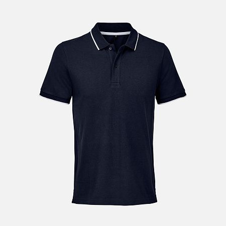 Рубашка поло унисекс Palermo, темно-синяя с белым, размер M