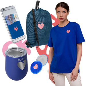 Подарочный набор «Мэтч»: картхолдер, футболка, кофер, брендированный значок, рюкзак